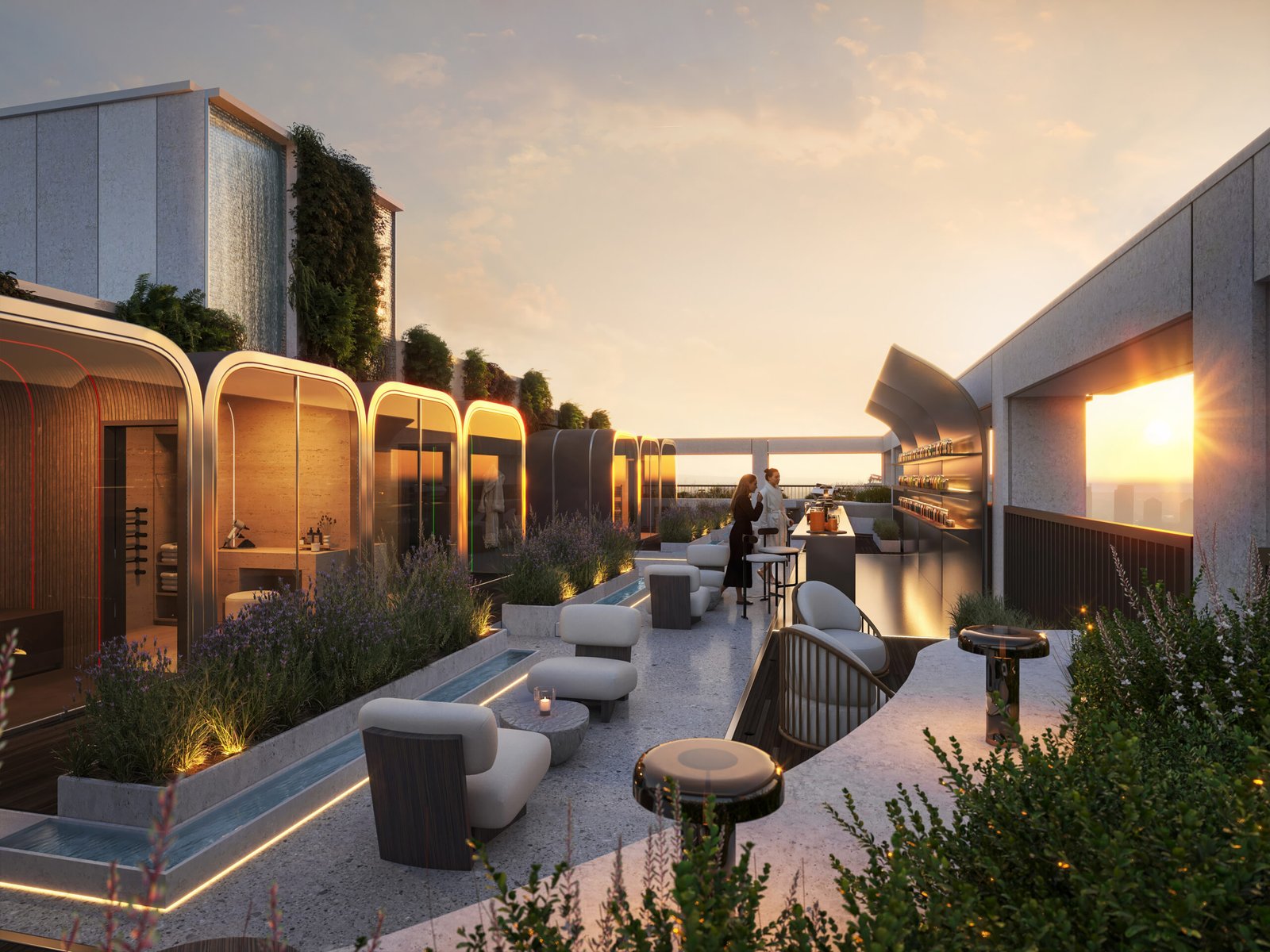 The HiLight rooftop wellness sanctuary at sunset
